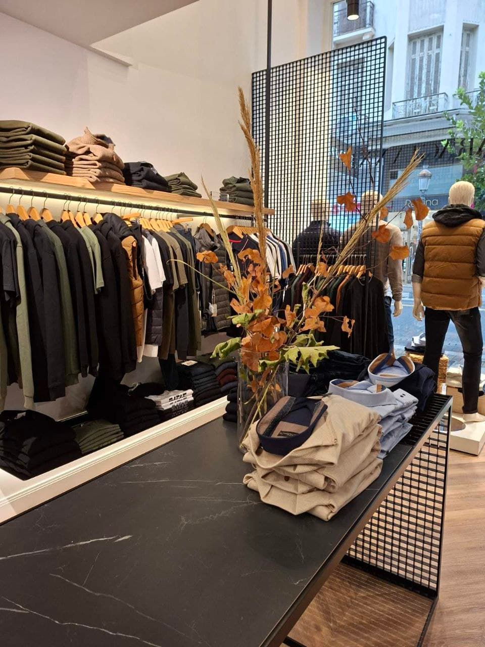 Interior of Karagianni Stores menswear boutique in Patras